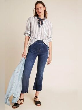 Spanx Mid-Rise Crop Flare Jeans